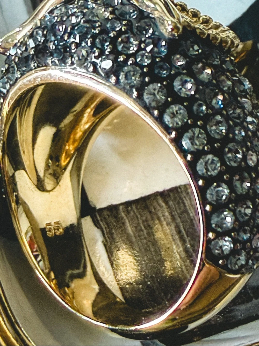 Swarovski Crystal Owl Ring Size 7.25